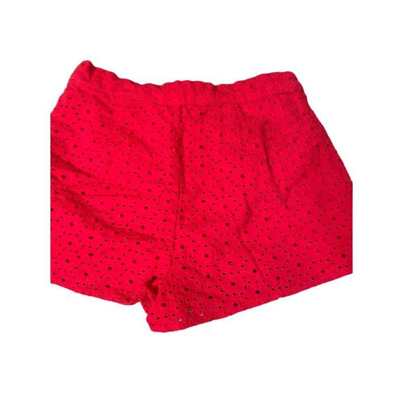 Forever 21 red shorts eyelet patterned zip up SZ SM high waisted lightweight - Picture 4 of 6